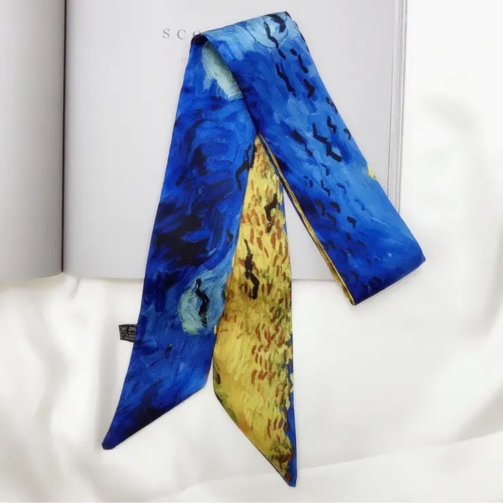 Two Van Gogh Oil Painting Thin Scarves / Hair Bands / Scarves - #958